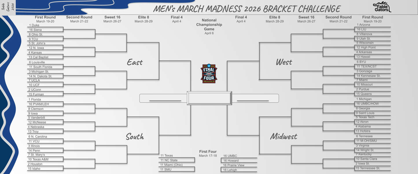March Madness 2026 Backet Table Cover